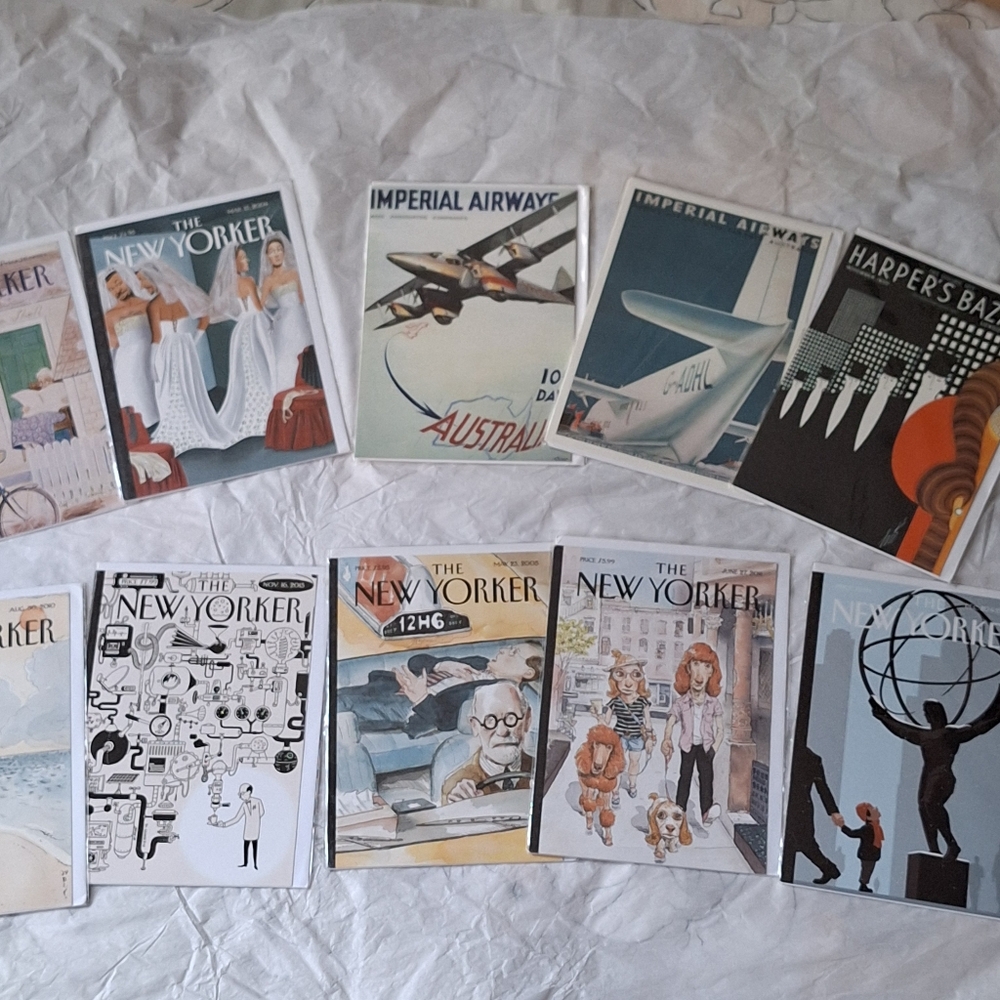 The New Yorker Imperial Airways Harpers Baazar lot of 10 cards NWT